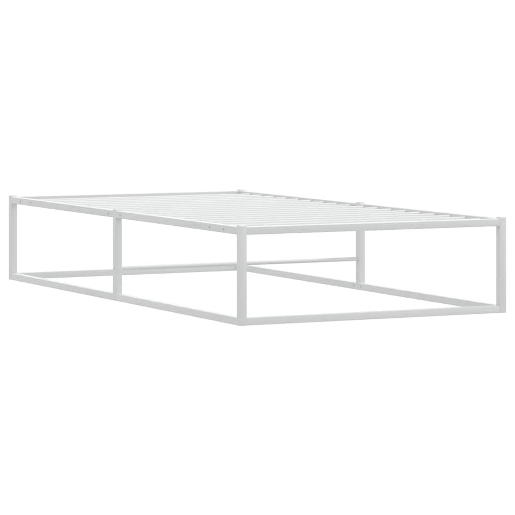 Valkoinen sängynrunko ilman patjaa Hamza 100x200cm (metallia)