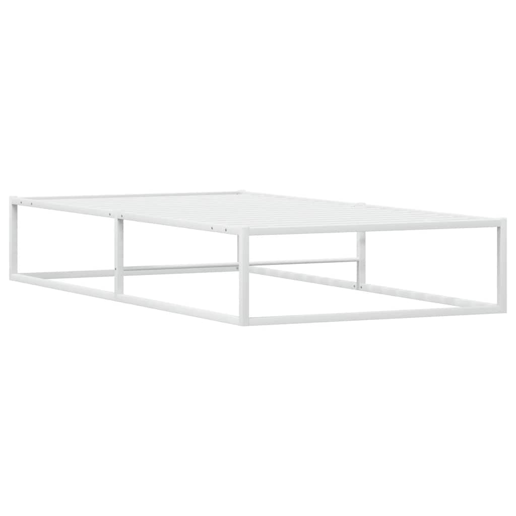 Valkoinen sängynrunko ilman patjaa Hamza 100x200cm (metallia)