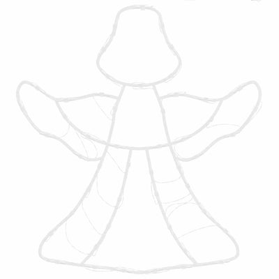 Lämmin valkoinen jouluvalot enkelin siluetti Mihalic 50 LEDiä (2 kpl)