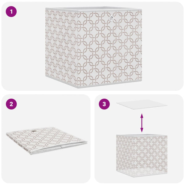 Taitettavat säilytyslaatikot 10kpl kerma 32x32x32cm kuitukangas