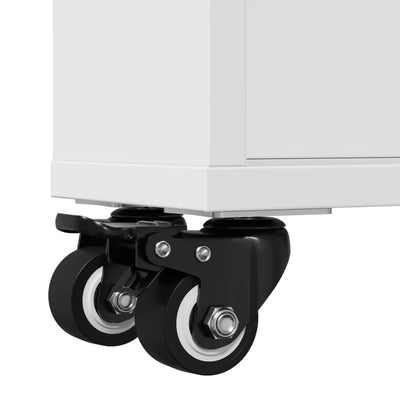 Valkoinen kapea säilytysvaunu Dinita 48x13x68cm (puinen)