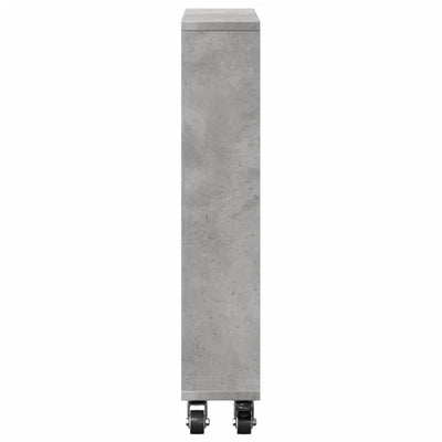 Betoninharmaa kapea säilytysvaunu Dinita 48x13x68cm (puinen)