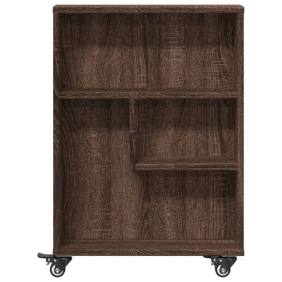 Kapea säilytysvaunu ruskea tammi 48x13x68 cm tekninen puu