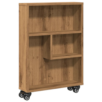 Kapea säilytysvaunu artesaani tammi 48x13x68 cm tekninen puu