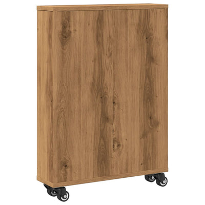 Kapea säilytysvaunu artesaani tammi 48x13x68 cm tekninen puu
