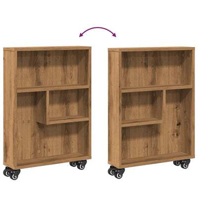 Kapea säilytysvaunu artesaani tammi 48x13x68 cm tekninen puu
