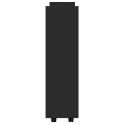 Musta kapea säilytysvaunu Zaizon (3-kerrosta, puinen)