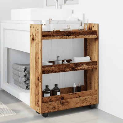 Kapea säilytysvaunu Zaizon (3-kerrosta vanha puu puinen)