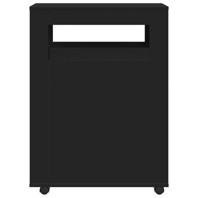 Kapea kylpyhuonekaappi pyörillä musta tekninen puu