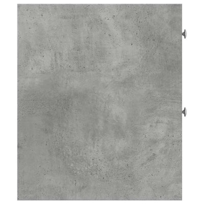 Betoninharmaa kapea kylpyhuonekaappi pyörillä Arthur (puinen)