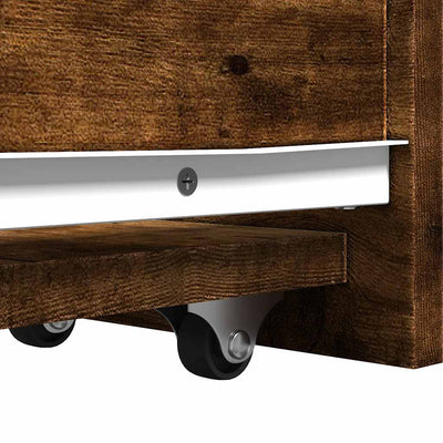 Savutammi kapea kylpyhuonekaappi pyörillä Arthur (puinen)