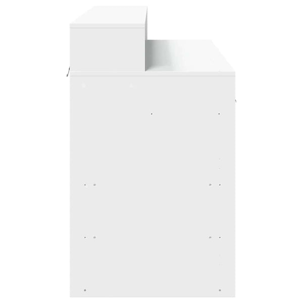 Työpöytä LED-valoilla valkoinen 120x55x91 cm tekninen puu