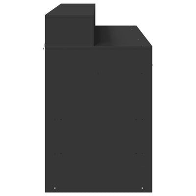 Musta työpöytä led-valoilla Sakari 120x55x91cm (puinen)