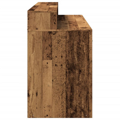 Vanha puu työpöytä led-valoilla Sakari 140x55x91cm (puinen)