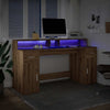Työpöytä LED-valoilla artesaani tammi 160x55x91 cm tekninen puu