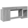 Työpöytä LED-valoilla harmaa Sonoma 200x55x91 cm tekninen puu