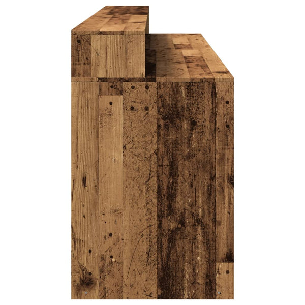 Työpöytä LED-valoilla vanha puu 200x55x91 cm tekninen puu