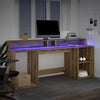 Työpöytä LED-valoilla artesaani tammi 200x55x91 cm tekninen puu