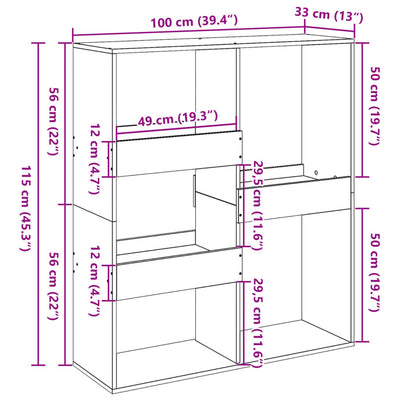 Huoneenjakaja vanha puu 100x33x115 cm tekninen puu