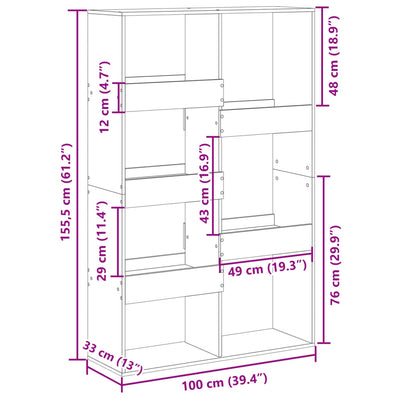 Huoneenjakaja vanha puu 100x33x155,5 cm tekninen puu