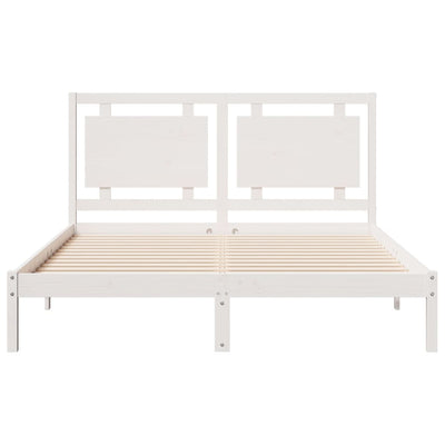Sängynrunko erikoispitkä ei patjaa valk. 140x210 cm massiivipuu