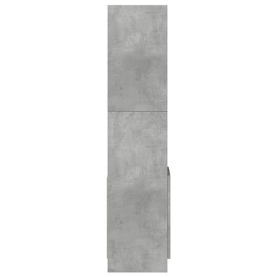 Kaappi betoninharmaa 92x33x140 cm tekninen puu