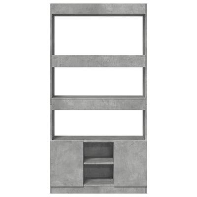 Kaappi betoninharmaa 92x33x180 cm tekninen puu