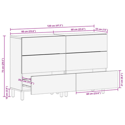 Senkit 2 kpl Musta 60x33x75 cm suunniteltu puu