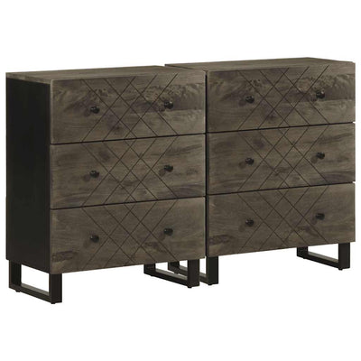 Senkit 2 kpl musta 60x33x75 cm massiivipuu mango