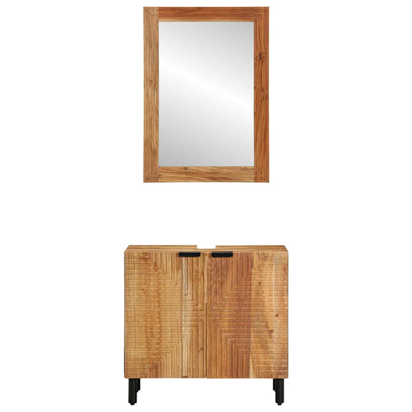 Kylpyhuoneen kaappisetti 2 kpl Luonnollinen 62 x 33 x 58 cm