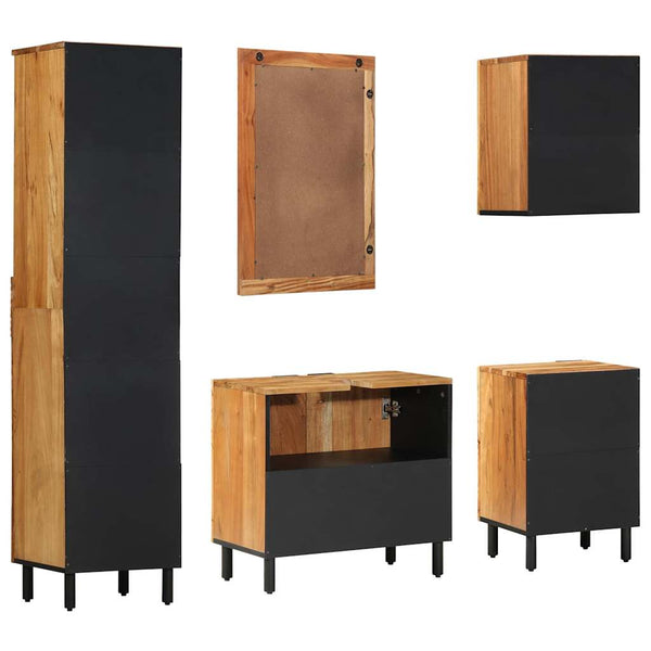 Kylpyhuoneen kaappisetti 5 kpl Luonnollinen 38 x 33 x 160 cm