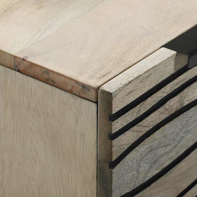 Sivupöydät 2 pcs Valkoinen 60 x 33.5 x 75 cm täysi mangopuu