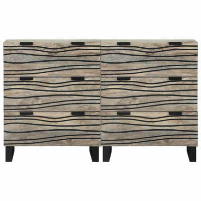 Sivupöydät 2 pcs Valkoinen 60 x 33.5 x 75 cm täysi mangopuu