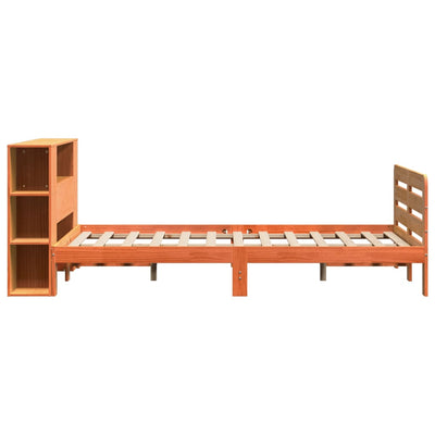 Sänky ilman patjaa vahanruskea 140x190 cm täysi mänty