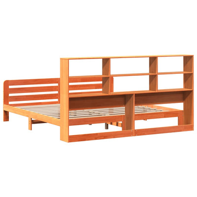 Sängynrunko ilman patjaa vahanruskea 200x200 cm täysi mänty