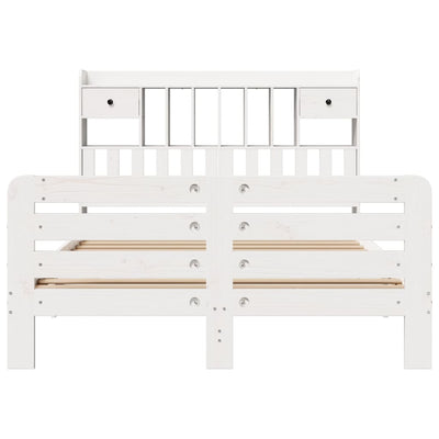 Valkoinen sänky kirjahyllyllä ei patjaa Tap 160x200cm (mänty)