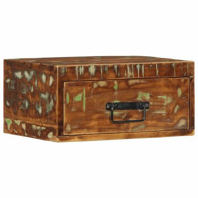 Seinälle asennettavat yöpöydät Csepela (2 kpl kierrätetty massiivipuuta)