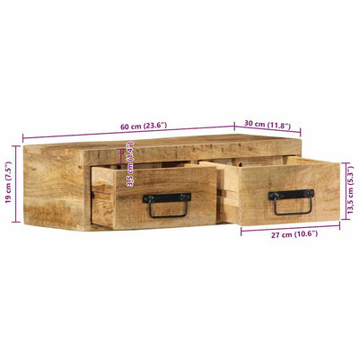 Seinä-tv-kaappi Pax 60x30x19cm (massiivipuuta mango)