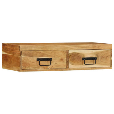 Seinälle asennettava TV-kaappi 80x30x19 cm massiivipuu akaasia