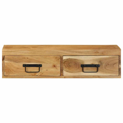 Seinälle asennettava TV-kaappi 80x30x19 cm massiivipuu akaasia