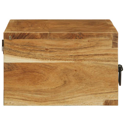 Seinälle asennettava TV-kaappi 80x30x19 cm massiivipuu akaasia