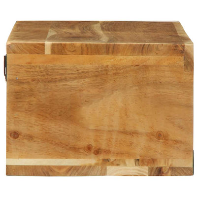 Seinälle asennettava TV-kaappi 80x30x19 cm massiivipuu akaasia