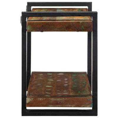 Monivärinen seinähylly Darinka (massiivipuu kierrätetty)