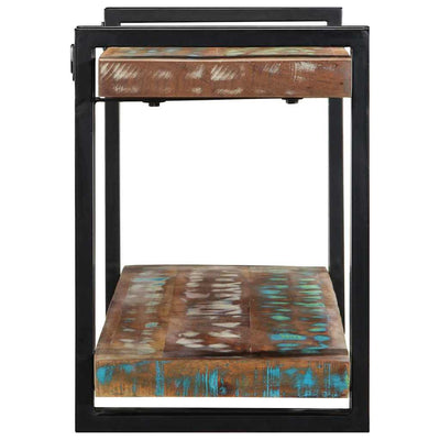 Monivärinen seinähylly Darinka (massiivipuu kierrätetty)