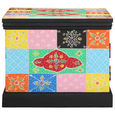 Monivärinen sohvapöytä Pascau 90x50x40cm (massiivipuu mango)