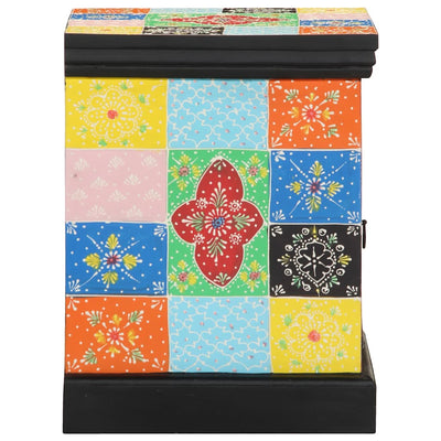 yöpöytä monivärinen 40x35x45 cm massiivipuu mango