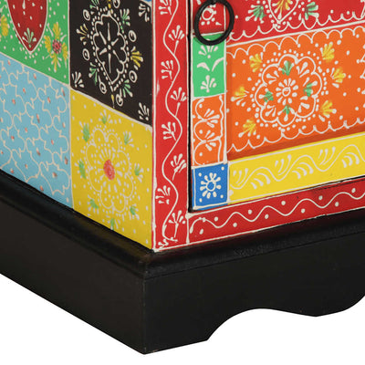 Monivärinen yöpöytä Merdin 40x35x45cm (massiivipuu mango)