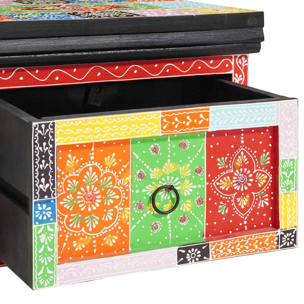 Yöpöytäkaappi 2 pcs Monivärinen 40 x 30 x 28 cm Täysi Mangopuu