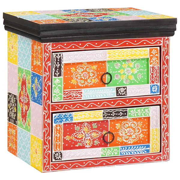 Yöpöytäkaappi 2 pcs Monivärinen 40 x 30 x 40 cm Täysi Mangopuu