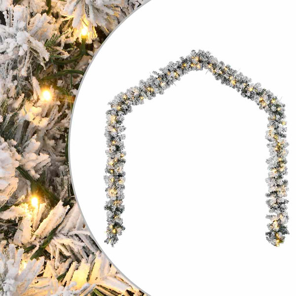 Jouluköynnös LED-valoilla vihreä 20 m PVC